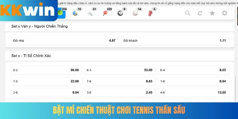 Bật mí chiến thuật chơi Tennis thần sầu