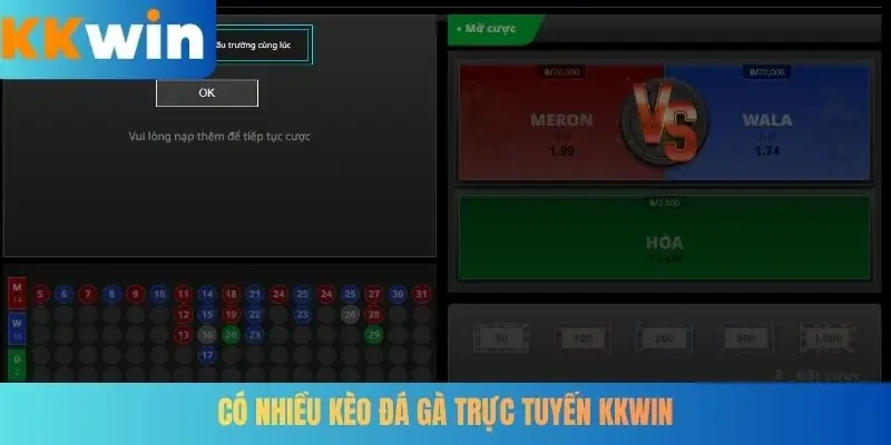 Có nhiều kèo đá gà trực tuyến KKWIN