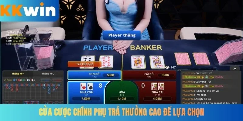 Cửa cược chính phụ trả thưởng cao để lựa chọn