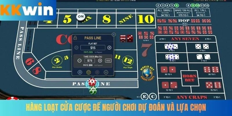 Hàng loạt cửa cược để người chơi dự đoán và lựa chọn