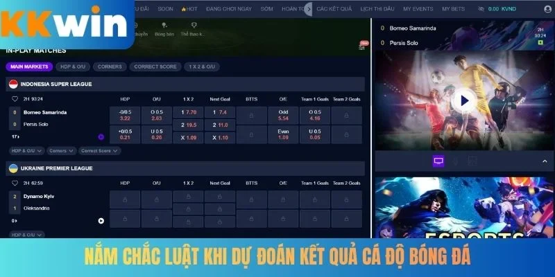 Nắm chắc luật khi dự đoán kết quả cá độ bóng đá