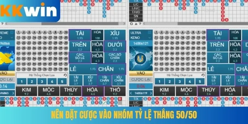 Nên đặt cược vào nhóm tỷ lệ thắng 50/50