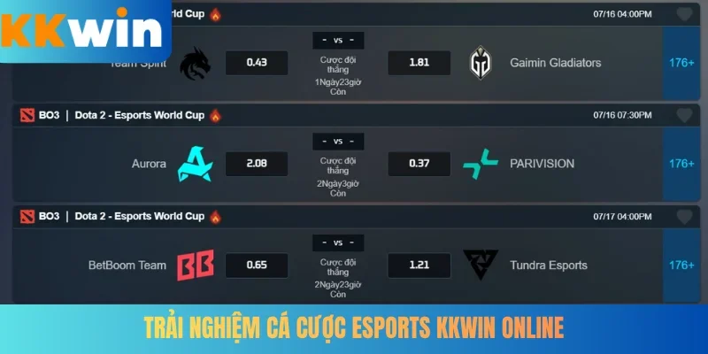 Trải nghiệm cá cược eSports KKWIN online